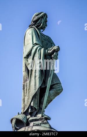 KUPFERSTATUE VON VERCINGETORIX, ALISE SAINTE REINE, ALESIA, (21) COTE-D'OR, BOURGOGNE, FRANKREICH Stockfoto