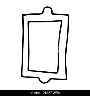 Doodle Tray-Platine. Handgezeichneter Serviersalver isoliert auf weißem Hintergrund. Entwurf von Utensilien für die Küche. Symbol für Essen, Leben, Bäckerei, Kaff Stock Vektor