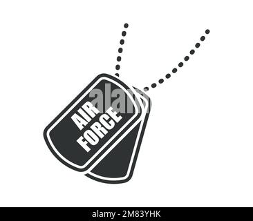 Military Dog Tag USA USA Die Luftwaffe. Stock Vektor