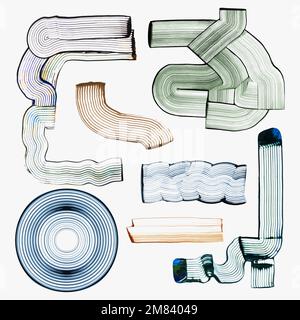 Geometrische Formen Textur Vektor DIY Kamm Malerei abstrakte Kunst set Stock Vektor