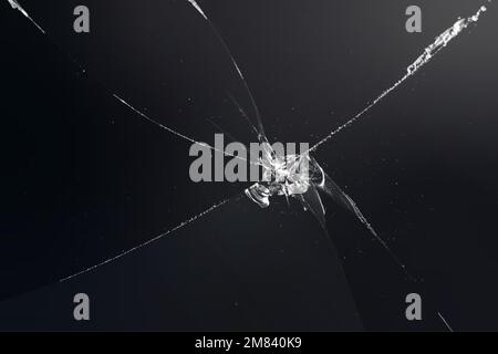 Gebrochener Glashintergrundvektor auf Schwarz Stock Vektor