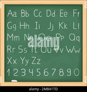 Einfaches handgezeichnetes Alphabet auf der Tafel, Vektor EPS10-Darstellung Stock Vektor
