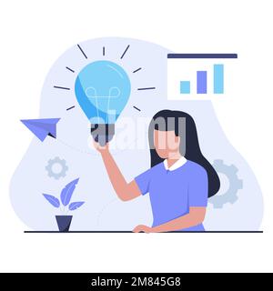 Kreative Ideen, Illustration, Designkonzept. Abbildung für Websites, Landing-Pages, mobile Anwendungen, Poster und Banner Stock Vektor