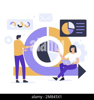 Flexibles Projektmanagement – Designkonzept für Illustrationen. Abbildung für Websites, Landing-Pages, mobile Anwendungen, Poster und Banner Stock Vektor