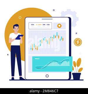 Designkonzept für Online-Handelsbeispiele. Abbildung für Websites, Landing-Pages, mobile Anwendungen, Poster und Banner. Stock Vektor