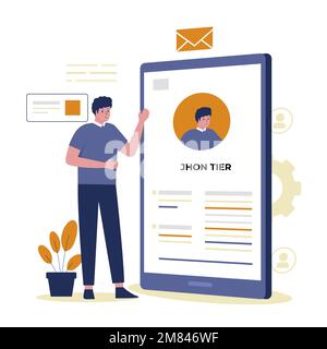 Flachvektordarstellung des persönlichen Informationskonzepts. Abbildung für Websites, Landing-Pages, mobile Anwendungen, Poster und Banner Stock Vektor