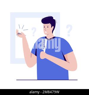 Flaches Design einer Frau mit Haarausfall. Abbildung für Websites, Landing-Pages, mobile Anwendungen, Poster und Banner. Trendige Flachvec Stock Vektor