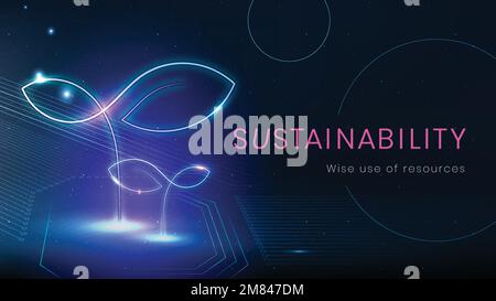 Vorlage für Nachhaltigkeit Umwelt Technologie Banner Vorlage Vektor Stock Vektor