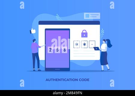 Konzept der Landing-Page für OTP-Code. Abbildung für Websites, Landing-Pages, mobile Anwendungen, Poster und Banner. Stock Vektor