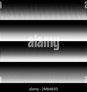 Vier nahtlose Halbtöne mit Linien Stock Vektor