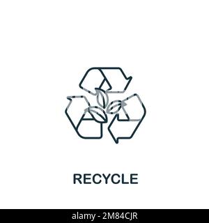 Recycling-Symbol. Einfarbiges einfaches Sustainability Symbol für Vorlagen, Webdesign und Infografiken Stock Vektor