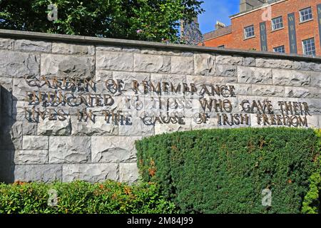 Garten der Erinnerung, gewidmet denen, die ihr Leben gaben, für die irische Freiheit, Parnell Square N, Rotunda, Dublin, D01 T3V8, Eire, Irland Stockfoto