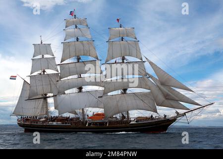 Niederländisches Großsegler Stad Amsterdam, Rennbeginn Hartlepool, 2010 Stockfoto