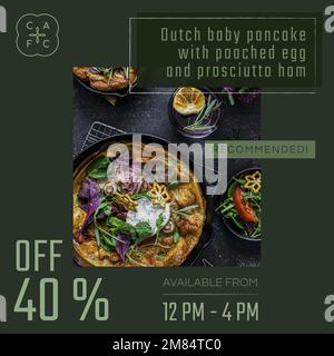 Vorlage für Werbevorlagen für das Restaurant-Geschäft für Social-Media-Beiträge Stock Vektor