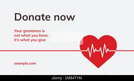 Jetzt spenden Charity Vorlage Vektor Blutspenden Kampagne Werbebanner in minimalem Stil Stock Vektor