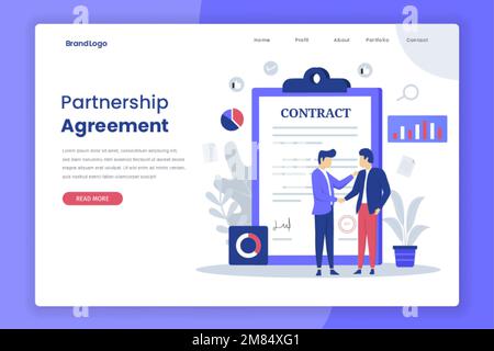 Konzeptentwurf für Vertragsdarstellung. Abbildung für Websites, Landing-Pages, mobile Anwendungen, Poster und Banner Stock Vektor