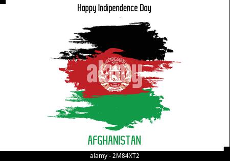 Grunge Pinsel Stroke Vecctor Design Afghanistan Nationalflagge von Afghanistan Stock Vector Stock Vektor