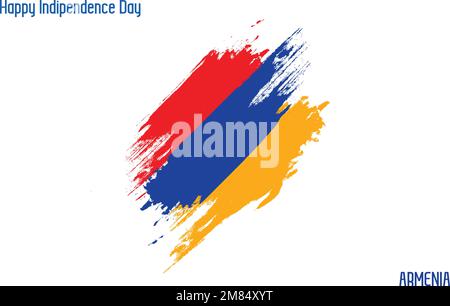 Armenische Nationalflagge Grunge Pinselstrich Vecctor Designflagge von Armenien Stock Vektor