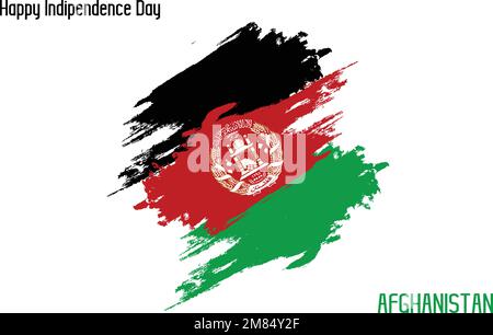 Grunge Pinsel Stroke Vecctor Design Afghanistan Nationalflagge von Afghanistan Stock Vector Stock Vektor
