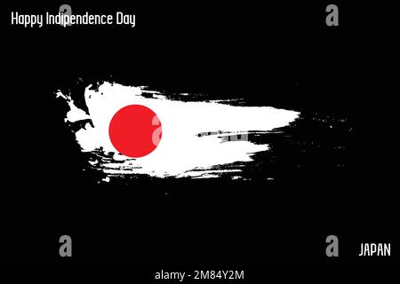Grunge-Pinsel Strichvektordesign JAPANS Nationalflagge JAPANS Aktienvektor Stock Vektor