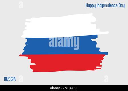 Russland Nationalflagge Grunge Pinsel Vecctor Design Flagge von Russland Stock Vektor