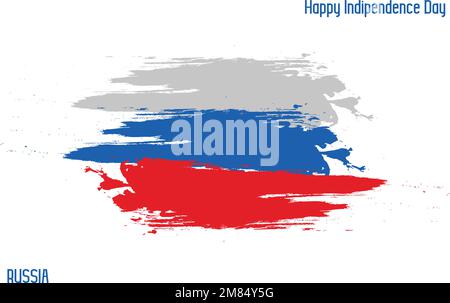 Russland Nationalflagge Grunge Pinsel Vecctor Design Flagge von Russland Stock Vektor