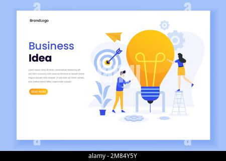 Landing-Page-Vorlage der Geschäftsidee. Modernes flaches Design für Websites, Landing-Pages, UIs, mobile Anwendungen, Poster, Banner Stock Vektor