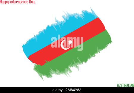 Grunge Pinselstrich Vecctor Design Aserbaidschan Nationalflagge Aserbaidschan Stock Vector Stock Vektor
