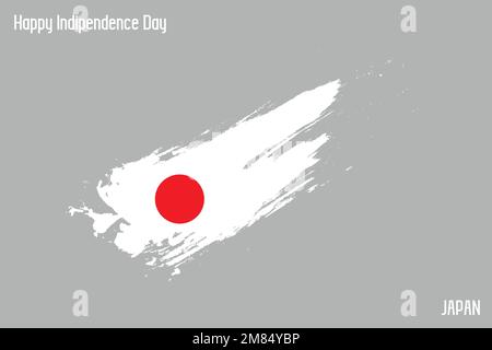 Grunge-Pinsel Strichvektordesign JAPANS Nationalflagge JAPANS Aktienvektor Stock Vektor