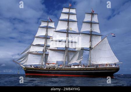 Holländisches Großschiff Stad Amsterdam, Santander-Rennstart, 2002 Stockfoto