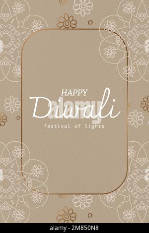 Happy Diwali Festival Karte Vorlage Vektor Stock Vektor