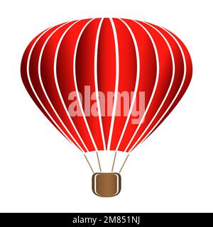 Abbildung eines isolierten fliegenden Heißluftballons auf weißem Hintergrund. EPS10. Stock Vektor