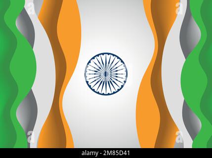 26. Januar, Happy Republic Day of India im vektorischen Hintergrund. Vektorhintergrundkonstruktion Stock Vektor