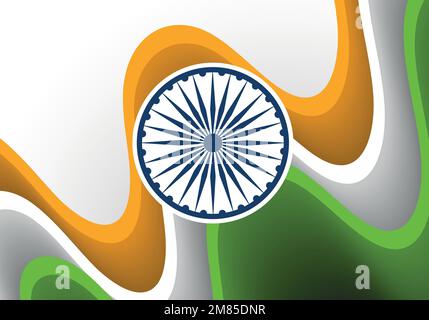 26. Januar, Happy Republic Day of India im vektorischen Hintergrund. Vektorhintergrundkonstruktion Stock Vektor