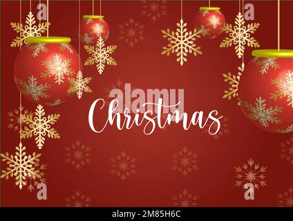 Merry Christmas and Happy New Year Kollektion mit Grußkarten, Postern, Weihnachtseinlagen, Weihnachtsdekorationen mit wunderschönen Schneeflocken in modernen Linienzeichnungen Stock Vektor