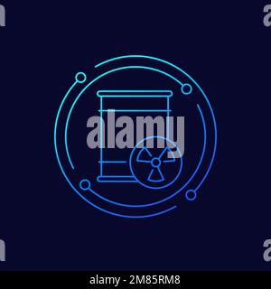Symbol für die Barrel-Linie radioaktiver Abfälle, Vektor Stock Vektor