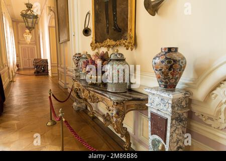 Hochberger Familienpalast Museum in Pszczyna, reichhaltiges Innenleben des Gebäudes. Stockfoto