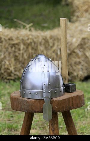 Casque des chevaliers de l'Ordre des Templiers. Coulommiers. Seine-et-Marne. Frankreich. Europa. Stockfoto