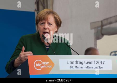 Angela Merkel war deutsche Politikerin und ehemalige Bundeskanzlerin. Stockfoto