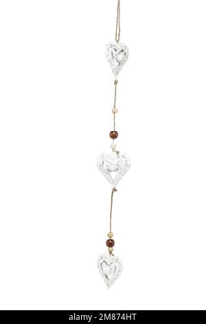 Schnürzeug zum Aufhängen mit verschiedenen Figuren. Geschenk zu Weihnachten, Ostern, Valentinstag, Feiertag, Winter, Sommer, Frühling, Geburtstag Stockfoto