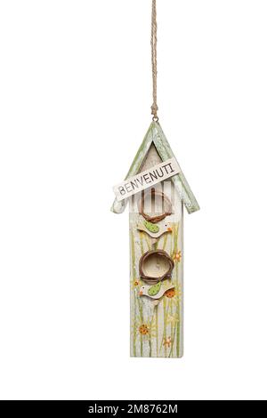 Schnürzeug zum Aufhängen mit verschiedenen Figuren. Geschenk zu Weihnachten, Ostern, Valentinstag, Feiertag, Winter, Sommer, Frühling, Geburtstag Stockfoto