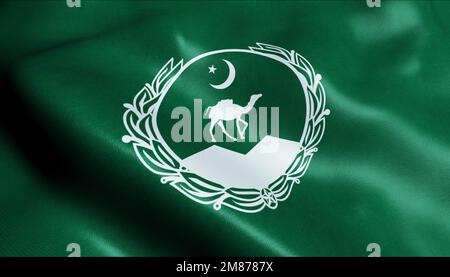 3D Illustration einer wackelnden pakistanischen Provinzflagge von Balochistan Stockfoto