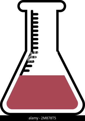 Symbol für chemisches Glas. Laborausrüstung. Wissenschaftssymbol Stock Vektor