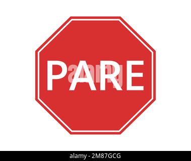 Spanische Version des Bremssignals. Ampelsymbol. Stock Vektor