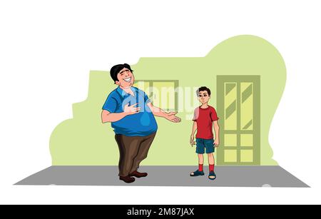Zwei Jungs, die miteinander reden, Vektordarstellung Stock Vektor