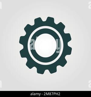 Zahnradvektorsymbol. Schwarze Abbildung isoliert auf weißem Hintergrund für Grafik- und Webdesign. Stock Vektor