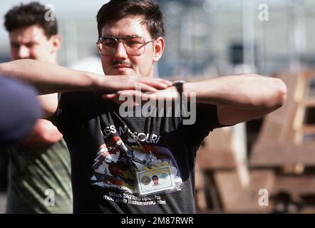 DN-ST-87-06274. Basis: USS Missouri (BB 63) Stockfoto