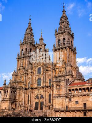 Kathedrale von Santiago de Compostela, Plaza del Obradoiro, Casco Antiguo, Santiago de Compostela, Galicien, Spanien Stockfoto