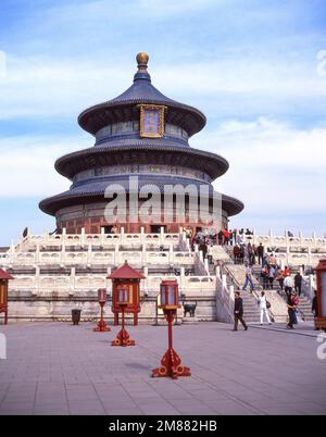 Halle des Gebets für gute Ernte, Tempel des Himmels, Dongcheng, Peking, Peking und Nordosten, Die Volksrepublik China Stockfoto