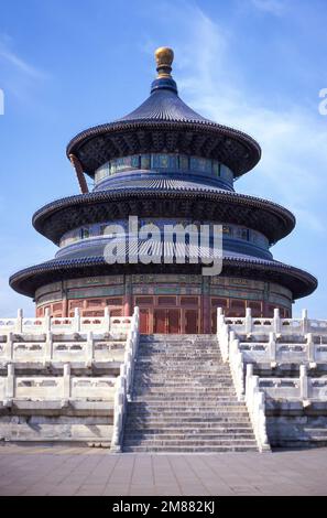 Halle des Gebets für gute Ernte, Tempel des Himmels, Dongcheng, Peking, Peking und Nordosten, Die Volksrepublik China Stockfoto